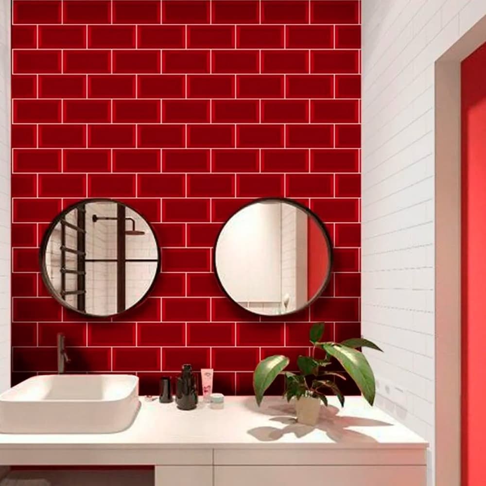 Papel de Parede Azulejo para Cozinha Metrô Rolos de 0,58x3,00m Premium - fundo bloqueador