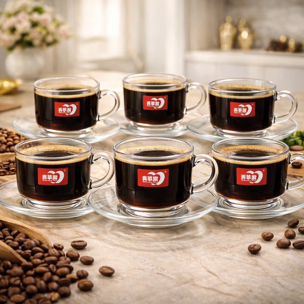 Jogo 6 Xícaras de Vidro com Pires 200ml para Chá e Café Mesa Posta Elegante