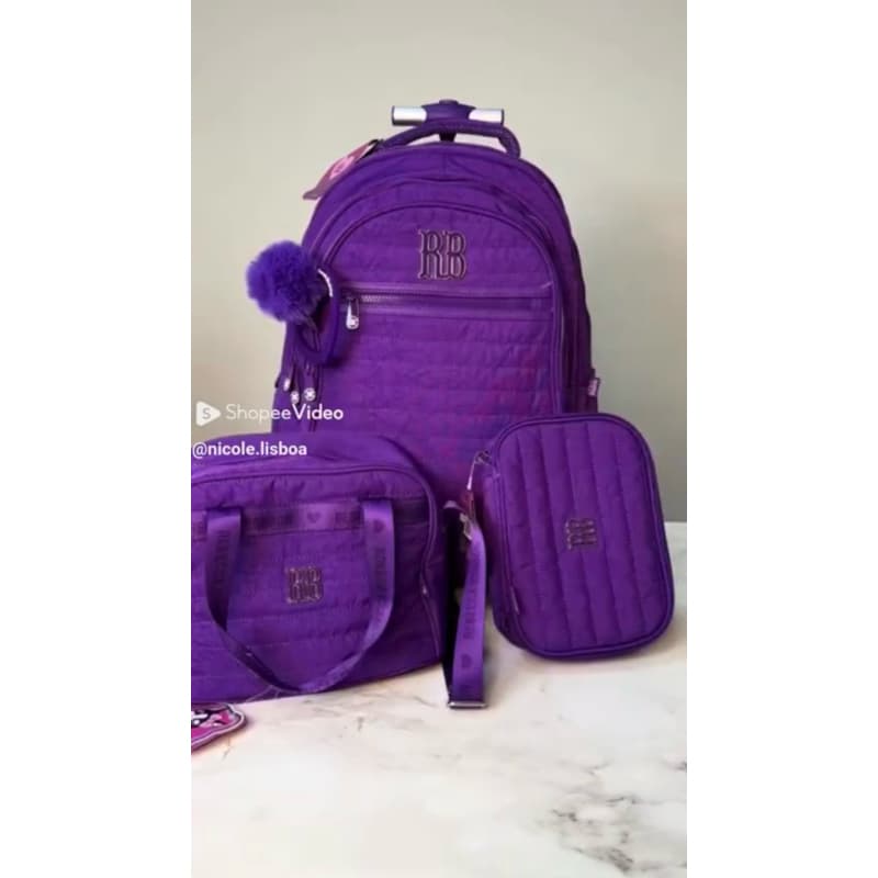 Kit Mochila de Rodinha Com Lancheira Rebecca Bonbon Sweet Dreams Kit:Roxo