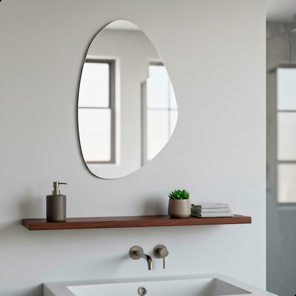 Espelho Decorativo Organico Lavabo Rustico Para Sala Quarto 55X85
