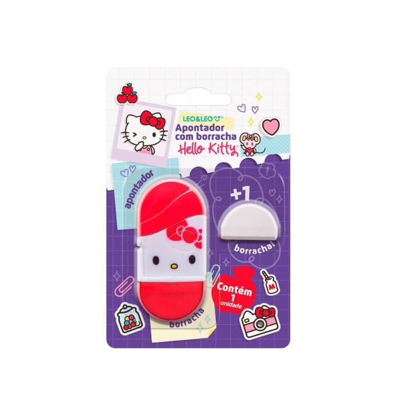 Apontador C/ Depósito E Borracha Hello Kitty Leo&Leo