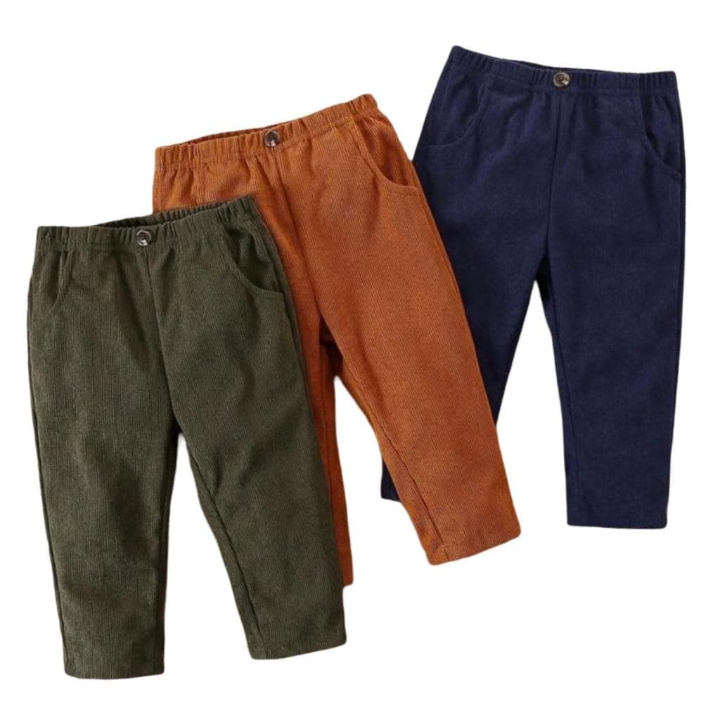 Calça Infantil Canelada Estilo Cotelê Confortável – Várias Cores - 3 meses a 3 anos