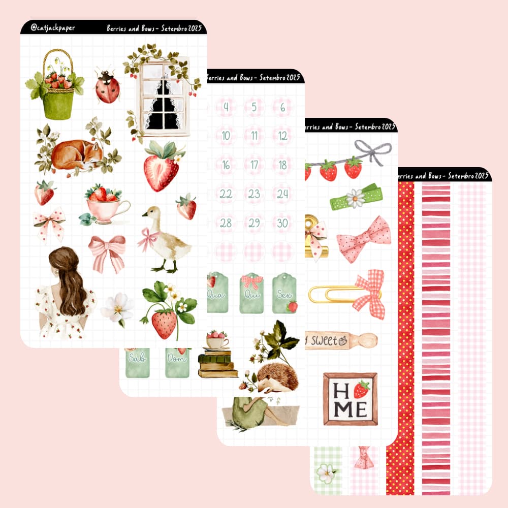 Kit de Adesivos Decorativos - Setembro 2025 - Planners & Journals - 4 Cartelas
