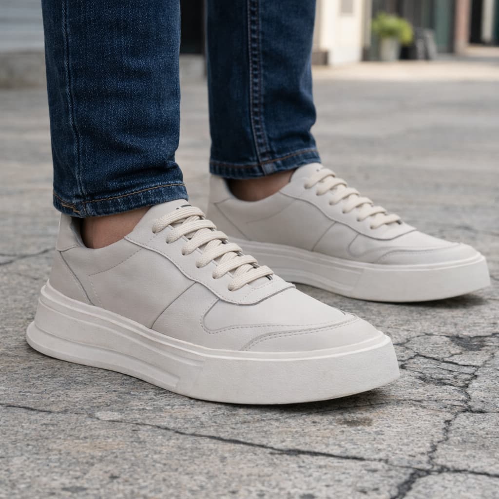 Sapatênis Masculino Social Couro Legítimo Tênis Design Moderno Casual Confortável Elegante Versátil