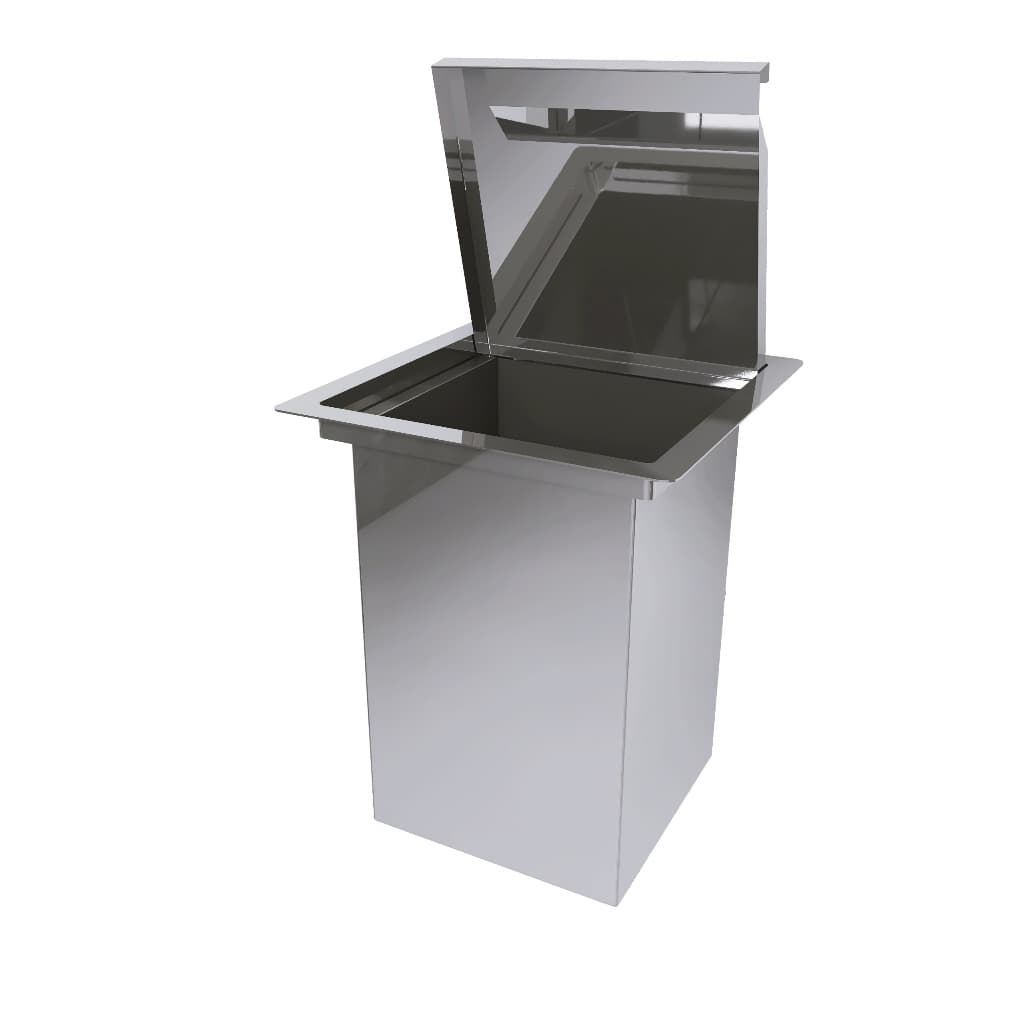 Lixeira de Embutir Quadrada Inox 4 Litros para Pia de Cozinha Gourmet Removível