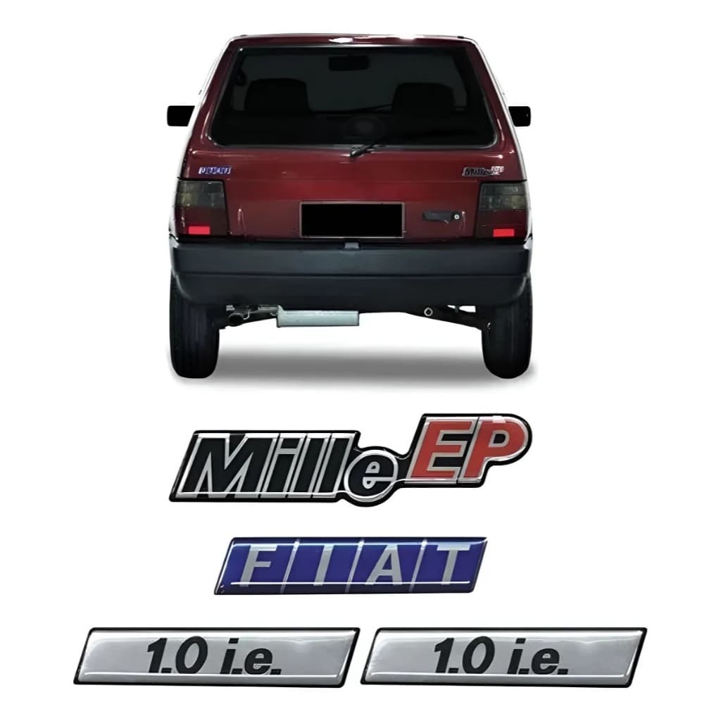 Kit Adesivos Fiat Uno Mille Ep 1.0 I.e Emblemas Resinados