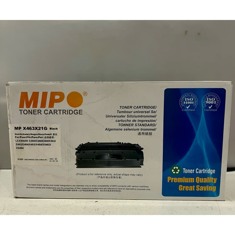 TONER MIPO  COMPATÍVEL MP X463X21G - BLACK p/  LEXMARK  -  (VENCIDO 05/21)