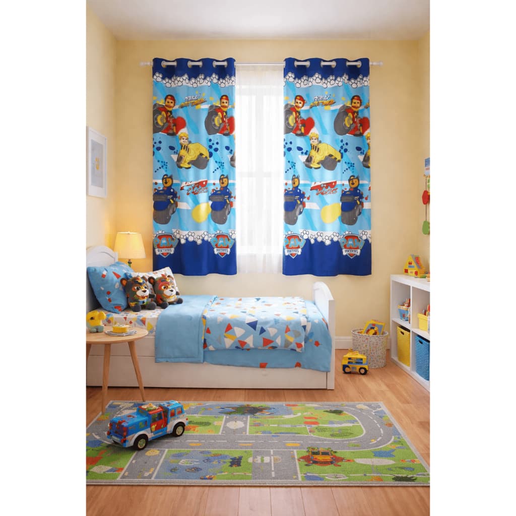CORTINA INFANTIL ESTAMPADA COM 2 PEÇAS 1,50M X 1,80M