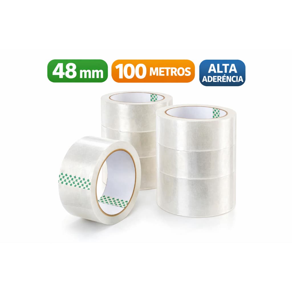 Fita Adesiva Transparente 48mm 100 Metros Embalagem Caixa Envio