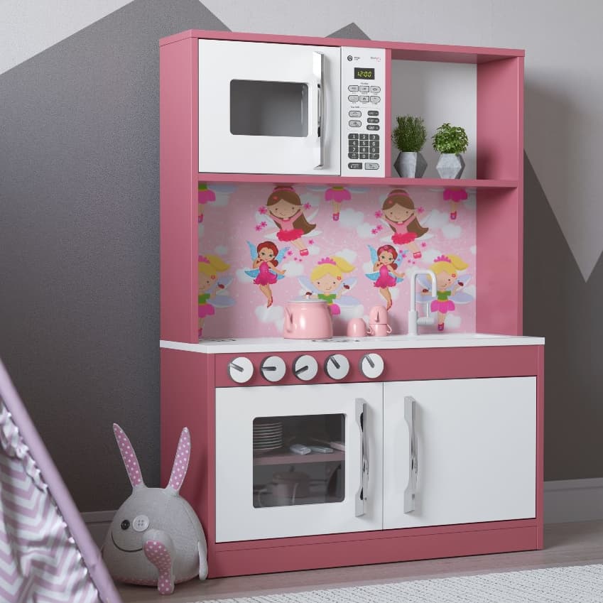 Mini Cozinha de Brinquedo Diana - 100% MDF Luxo - Segura e Resistente