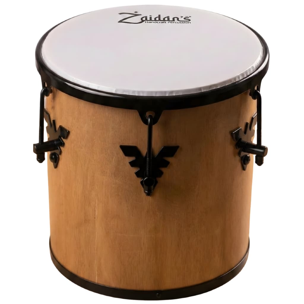 Repique de Mão 10"x30cm para Samba e Pagode Zaidan’s Envernizado Pele de Nylon Ferragens em Preto