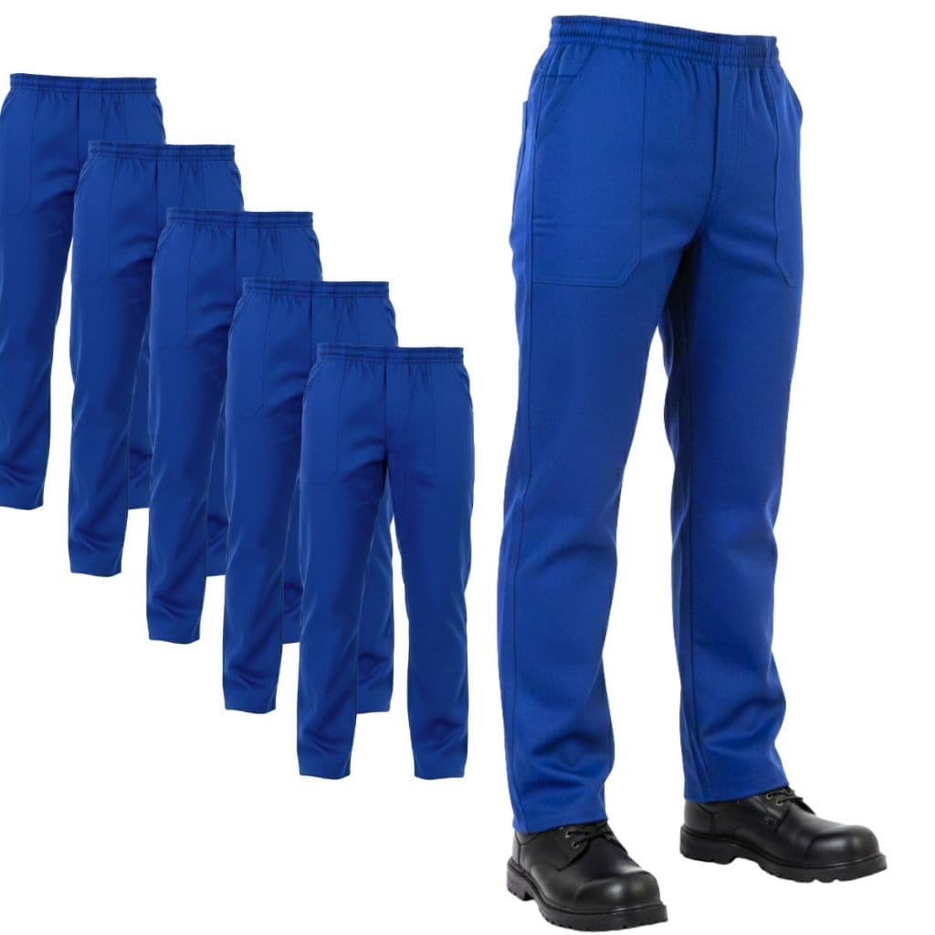 KIT 05 CALÇA REFORÇADA Brim pesado Azul Fardamento Uniforme Profissional Trabalho Algodão
