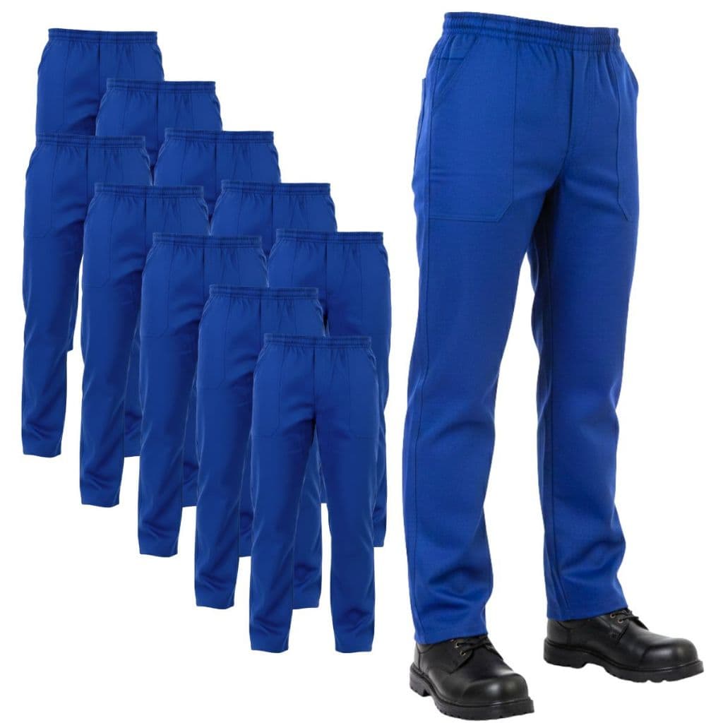 KIT 10 CALÇA REFORÇADA Brim pesado Azul Fardamento Uniforme Profissional Trabalho Algodão