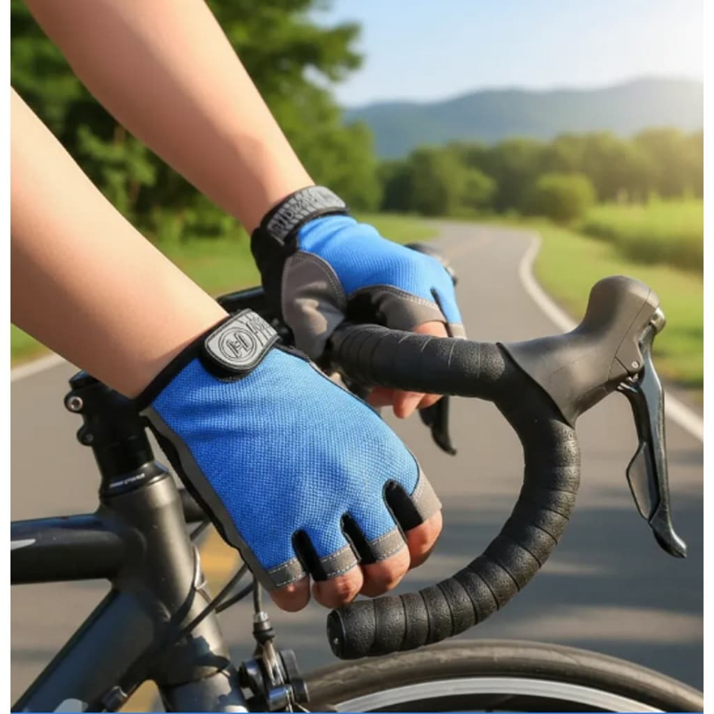 Luvas antiderrapantes de meio dedo adulto masculino feminino ao ar livre, ciclismo.