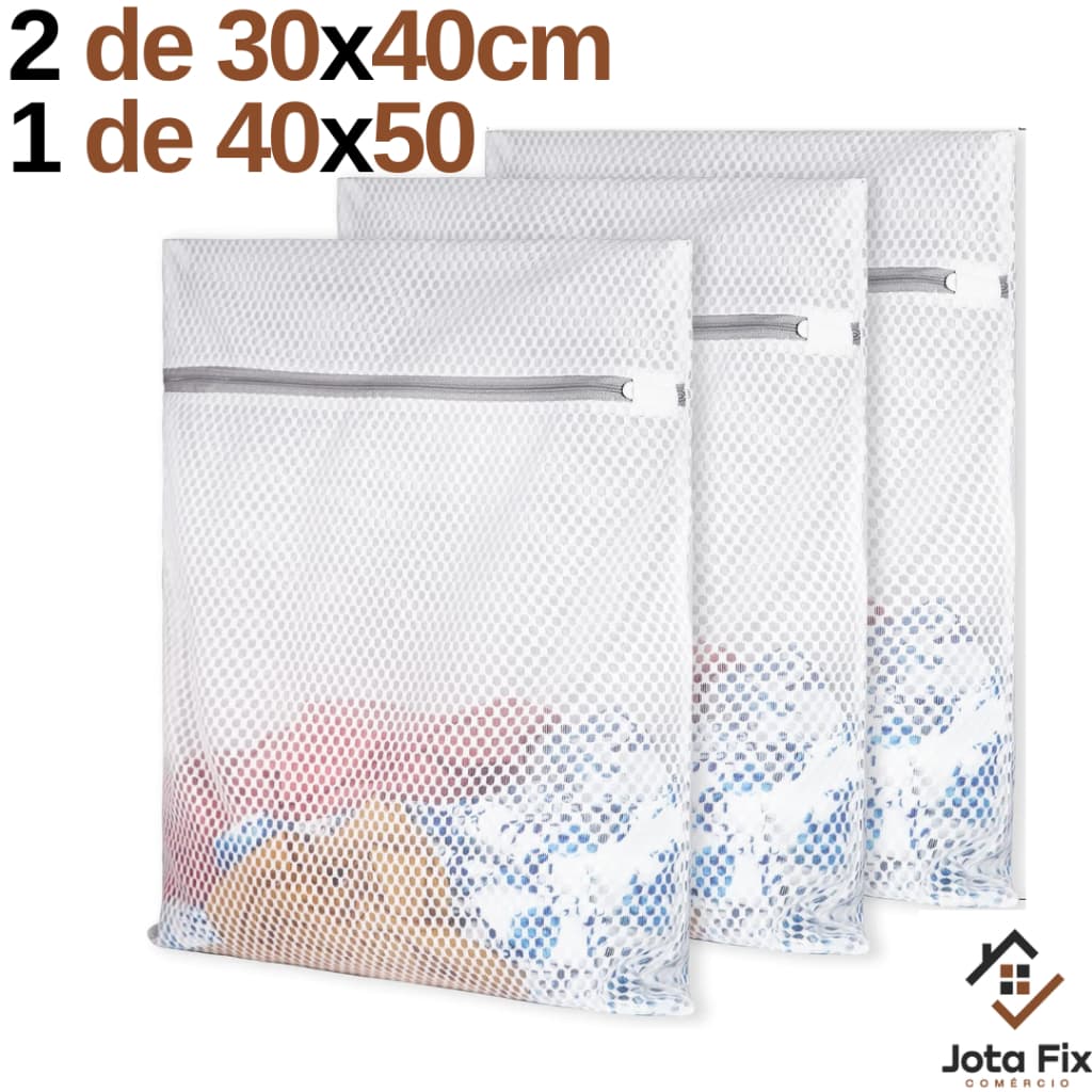 Saco Lavar Roupas na Máquina 30x40 40x50 50x60 Kit Sacos Saquinho para Lavar Roupa Delicada Íntima