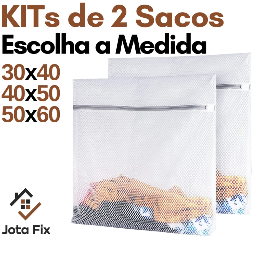 Kit Saco Lavar Roupa 30x40 40x50 e 50 x 60  para Lavadora Maquina Roupa Delicada Intima Tanquinho