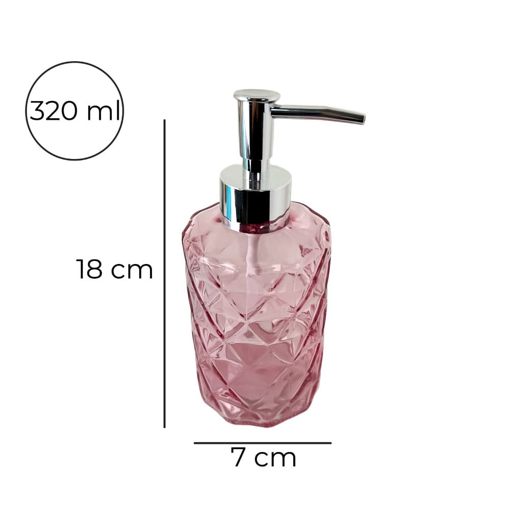 Dispenser Porta Sabonete Líquido Diamond 320ml Colorido Lavabo Banheiro Diamante