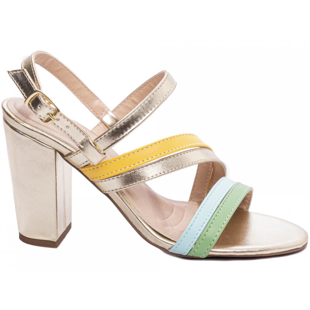 Sandália Feminina Salto Grosso Bico Quadrado Luxo Confortável Elegante SG8002