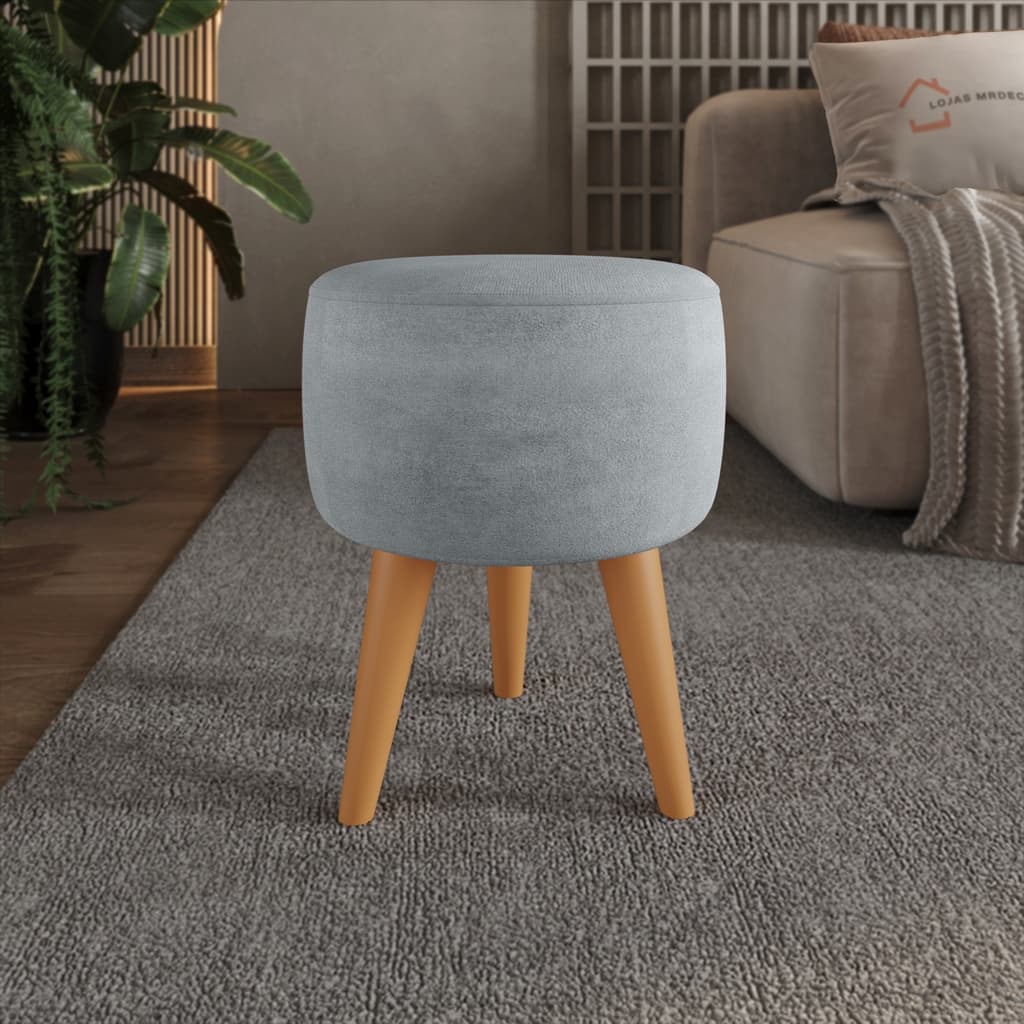 Puff Redondo Pé Palito Banqueta 35x35cm Reforçada - Várias Cores