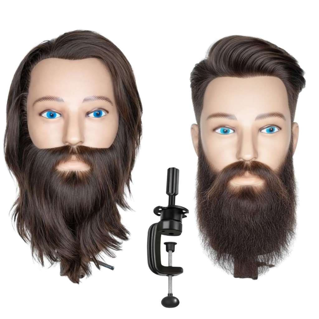 Cabeça De Boneco Para Treinamento Cabelo Humano + Suporte