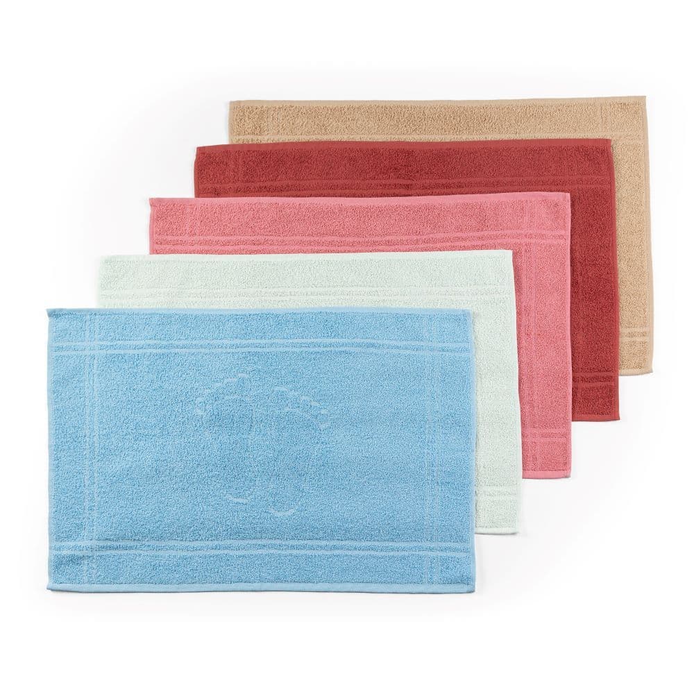 Kit 06 Toalhas de Piso Pezinho Cores Claras Variadas 45cm x 70cm
