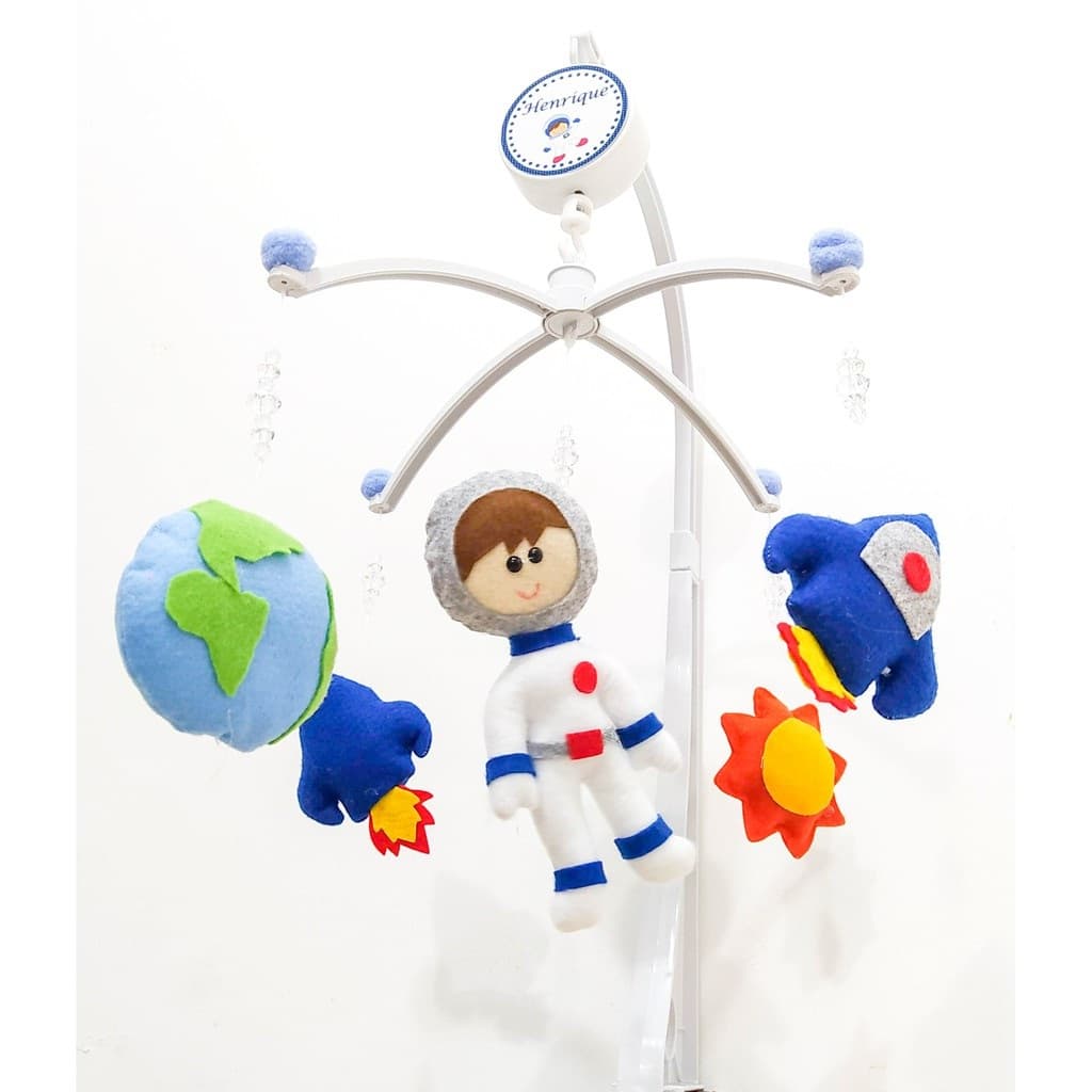 Móbile Musical e Giratório P/ Berço Astronauta