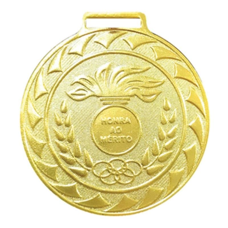 10 Medalhas Honra ao Mérito C/ Fita 36mm _____ Ouro