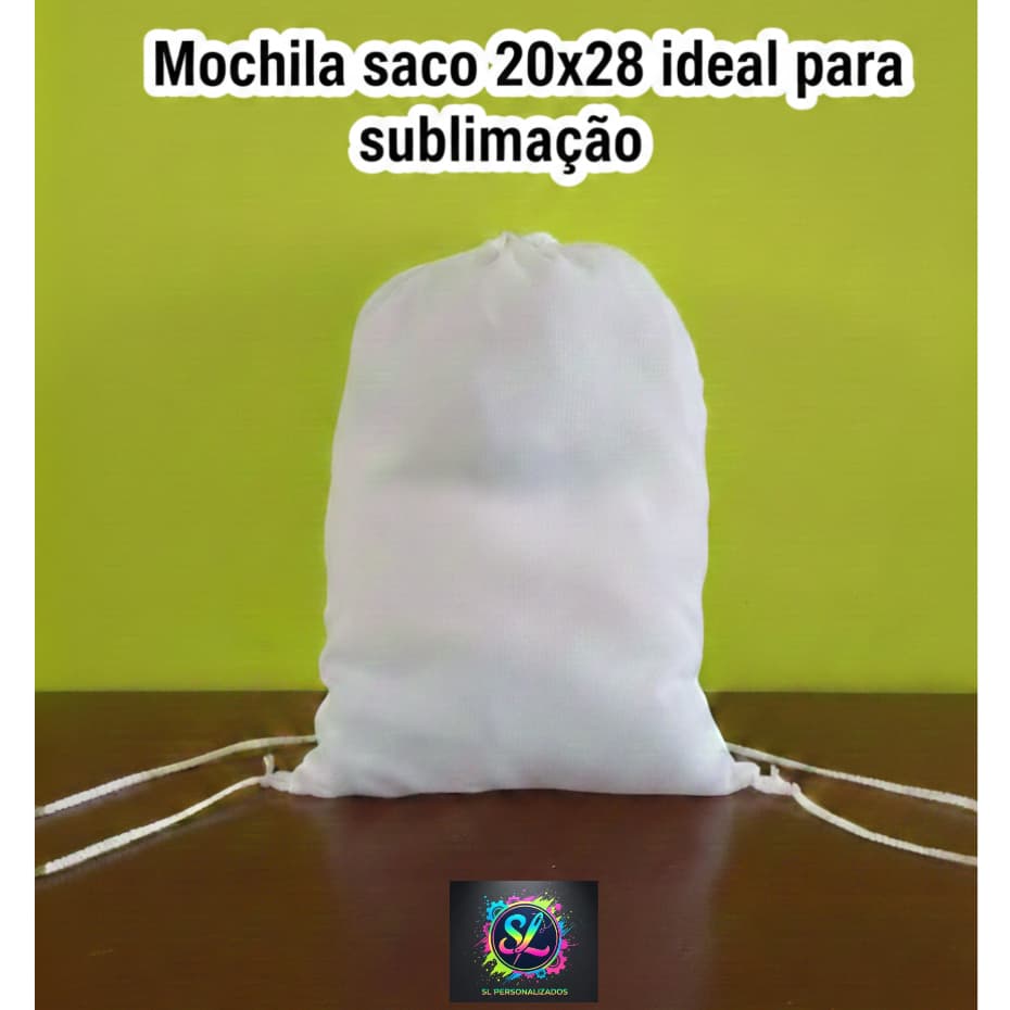 Mochila saco Branca para sublimação Sacochila