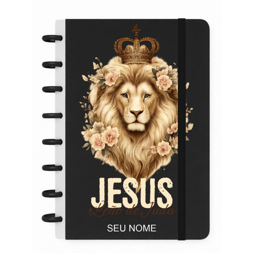 Caderno de Discos e Planner Personalizado - Caderno A4, B5 e A5 - Leão de Judá 🦁