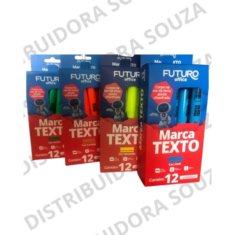MARCA TEXTO quatro cores caixa com Canetas sortidas