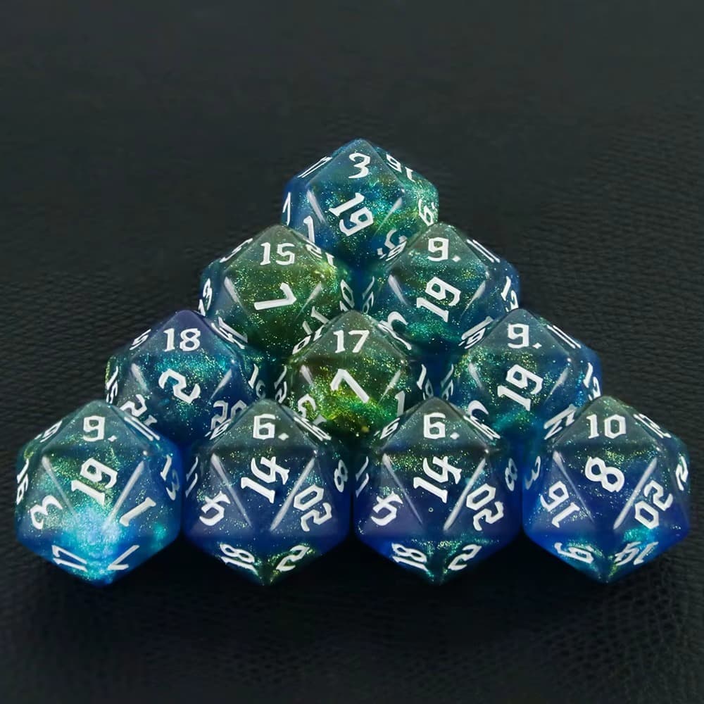 Kit de c/10 Dados D20 para RPG Dungeons an Dragons D&D