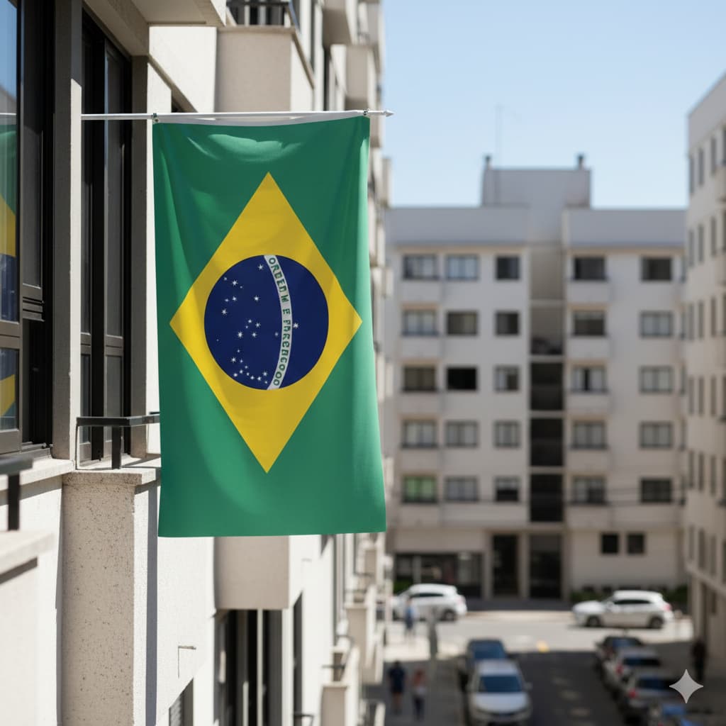 BANDEIRA DO BRASIL | TAMANHO GRANDE 1.50m x 2.20m E TAMANHO PEQUENO 50cm X 70cm |