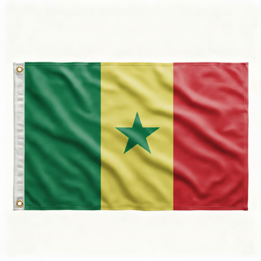 Bandeira Senegal 90 X 60 Cm Anilhas P/mastro Envio Hj
