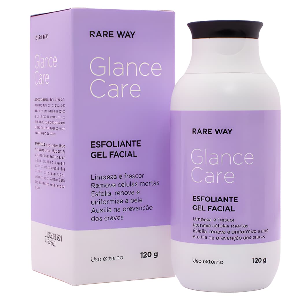Gel Esfoliante Limpeza Facial Prevenção Acne Cravos Espinhas Glance Care 120ml - Rare Way