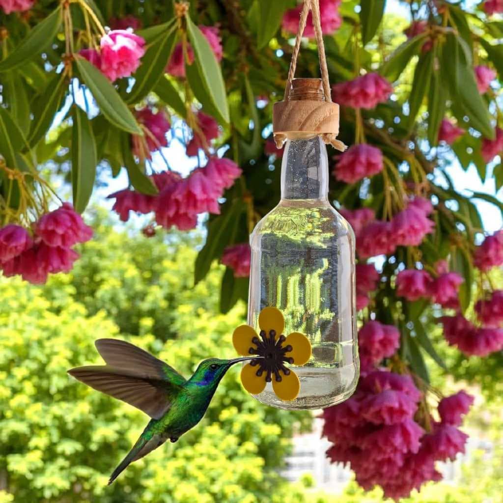 Bebedouro Para Beija Flor Passaros Livres Vidro Alimentador Aves Jardim Decorativo Artesanal Garrafa