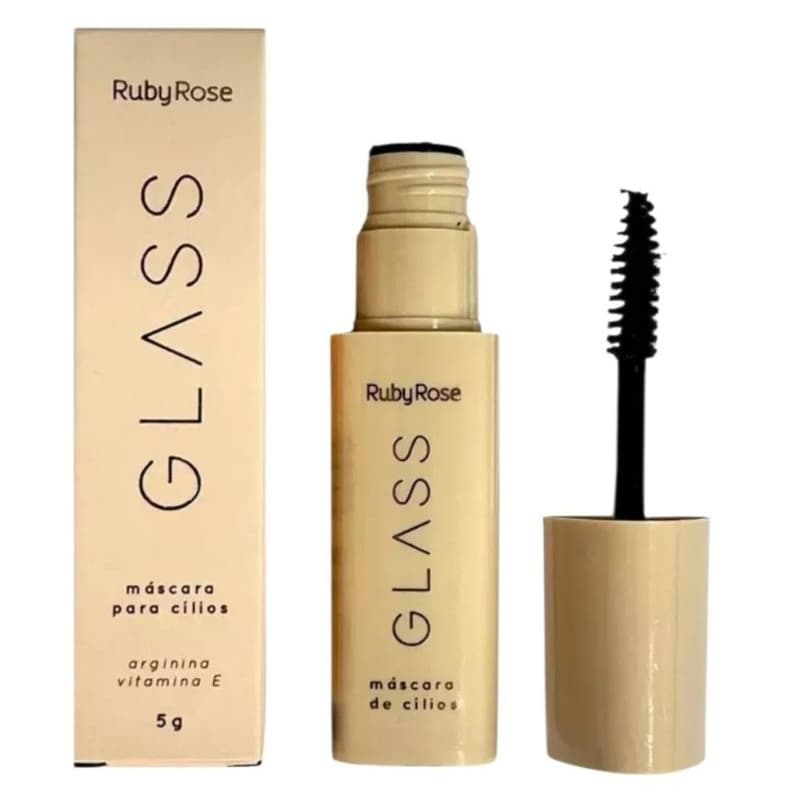 Máscara Para Cílios Ruby Rose Glass - 5g - Com Arginina e Vitamina E