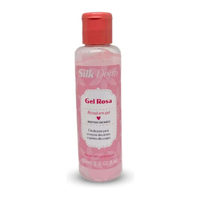 Gel Rosa Higienizante Mãos Silk Derm 60ml