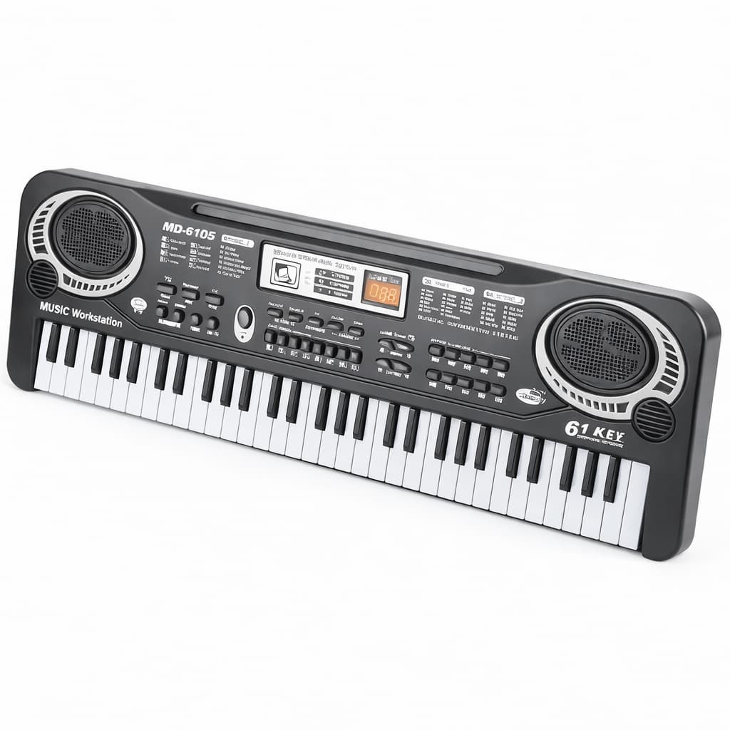Brinquedo Teclado Piano  Elétrico Infantil De 61 Teclas Com Microfone E Fonte tope qualidade