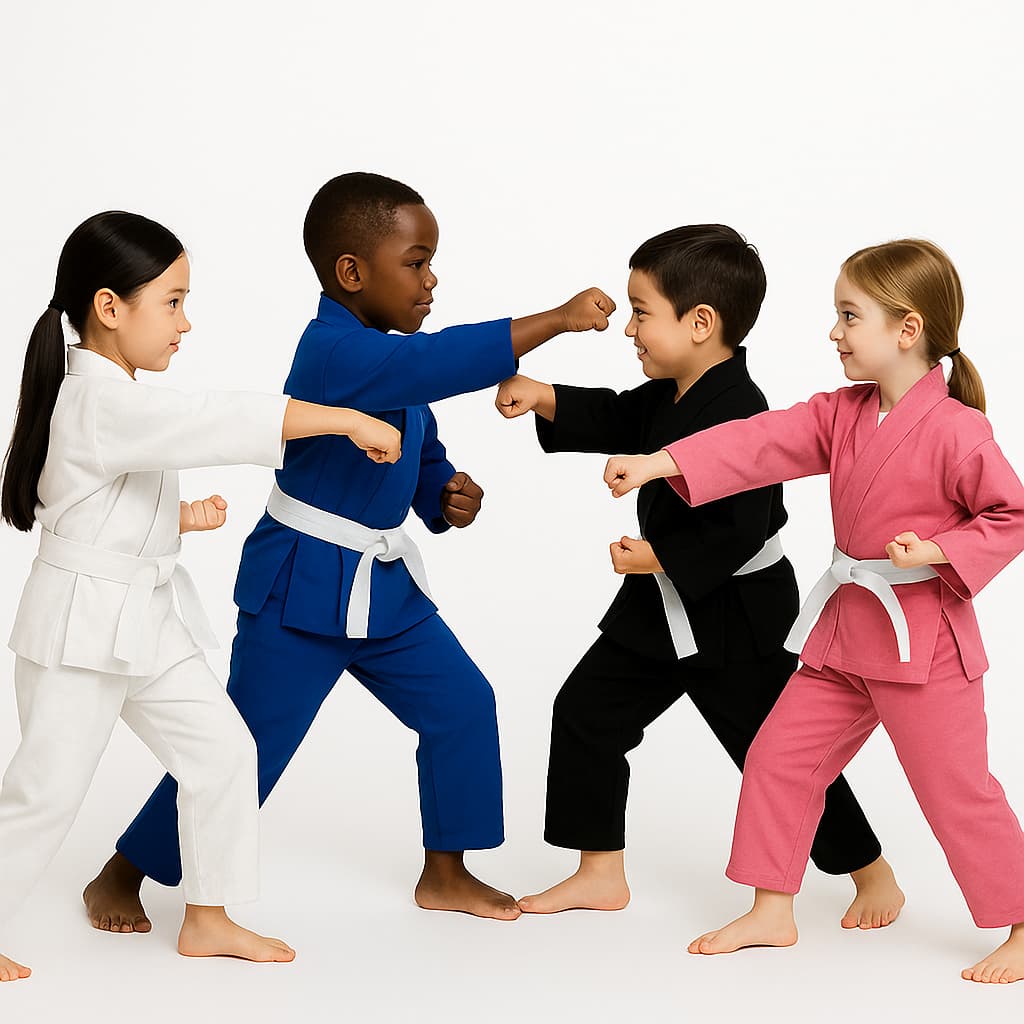 Kimono Jiu jitsu Infantil Reforçado Liso + Faixa Branca de pano