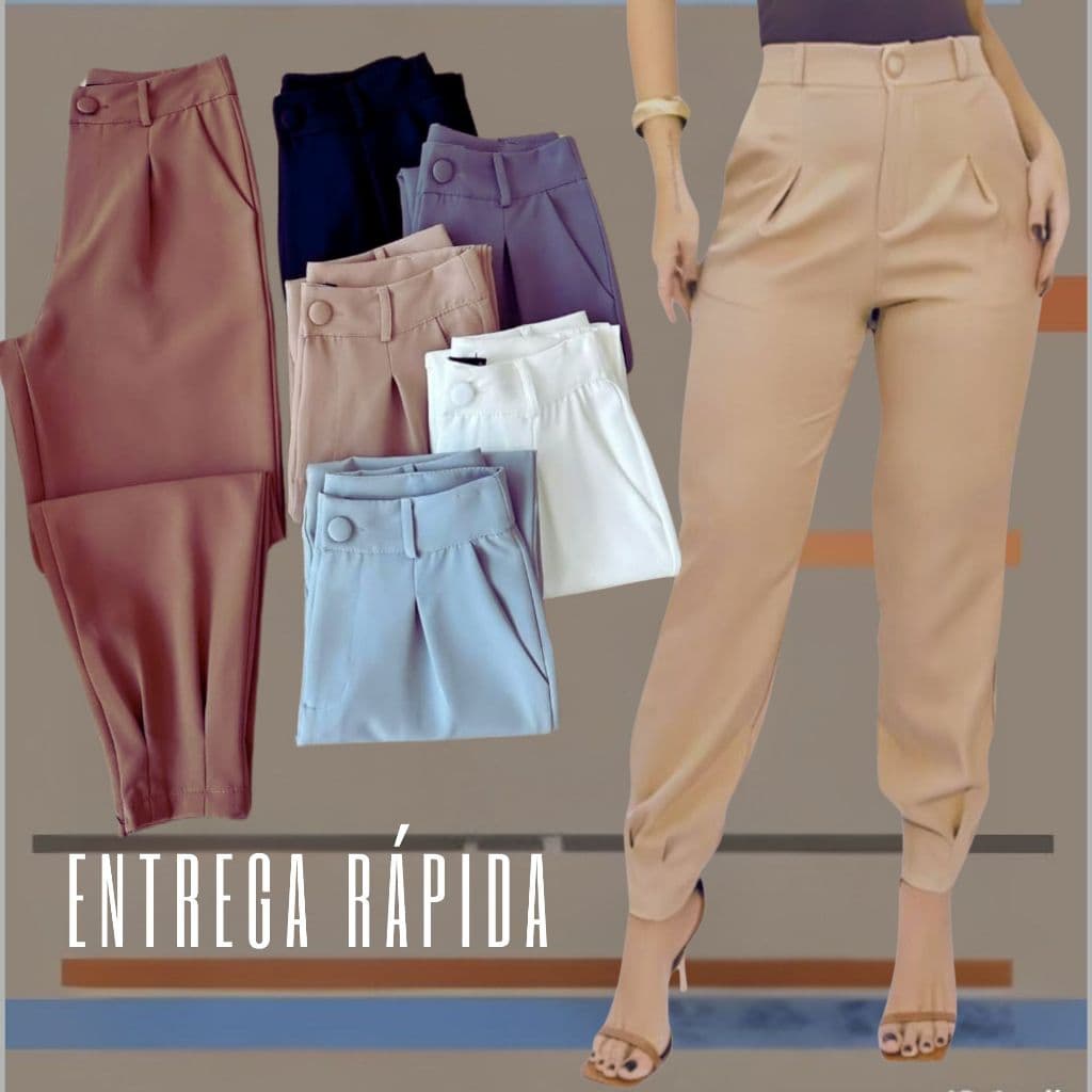 Calça Feminina Cintura Alta Alfaiataria – ideal para looks profissionais ou modernos