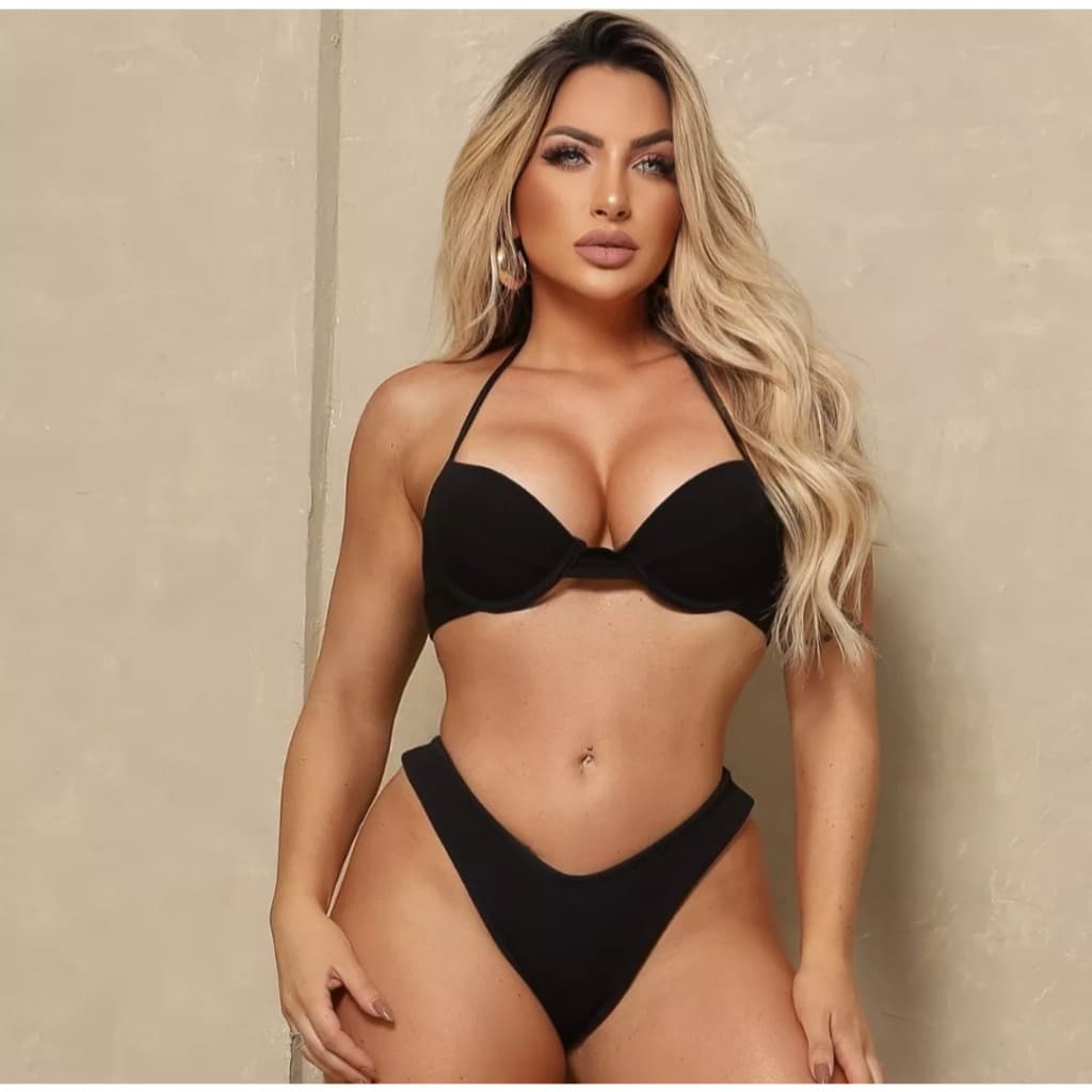 Conjunto De Biquini Meia Taça Com Bojo E Aro Anarruga Asa Delta Blogueirinha