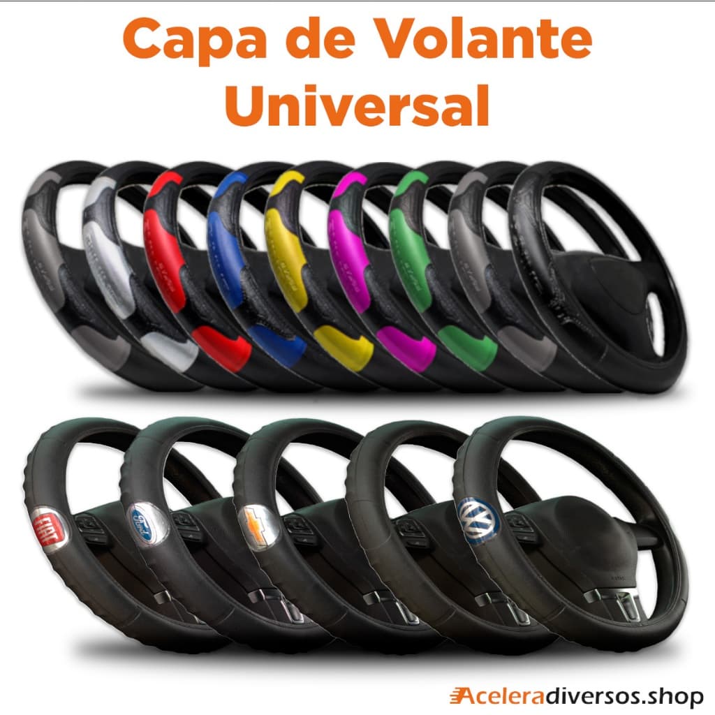 CAPA DE VOLANTE PARA CARRO UNIVERSAL COLORIDO AUTOMOTIVO PARA TODOS MODELOS