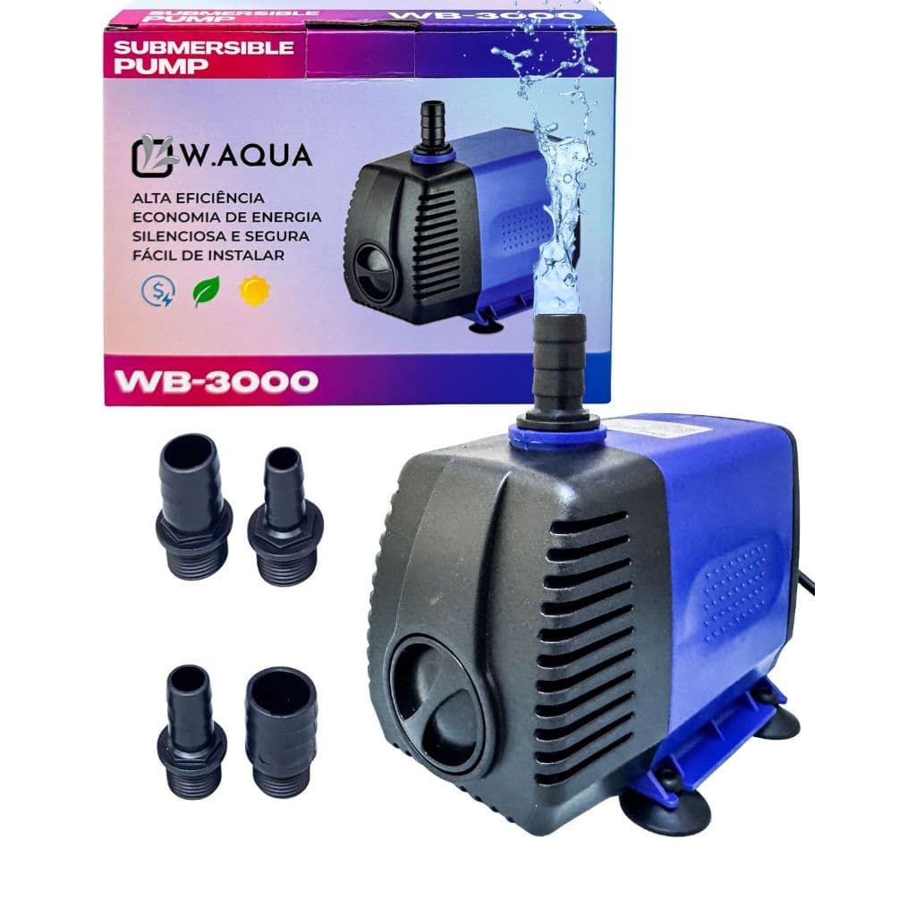 BOMBA SUBMERSA 3000LH W.AQUA PARA AQUÁRIO FONTES E LAGOS