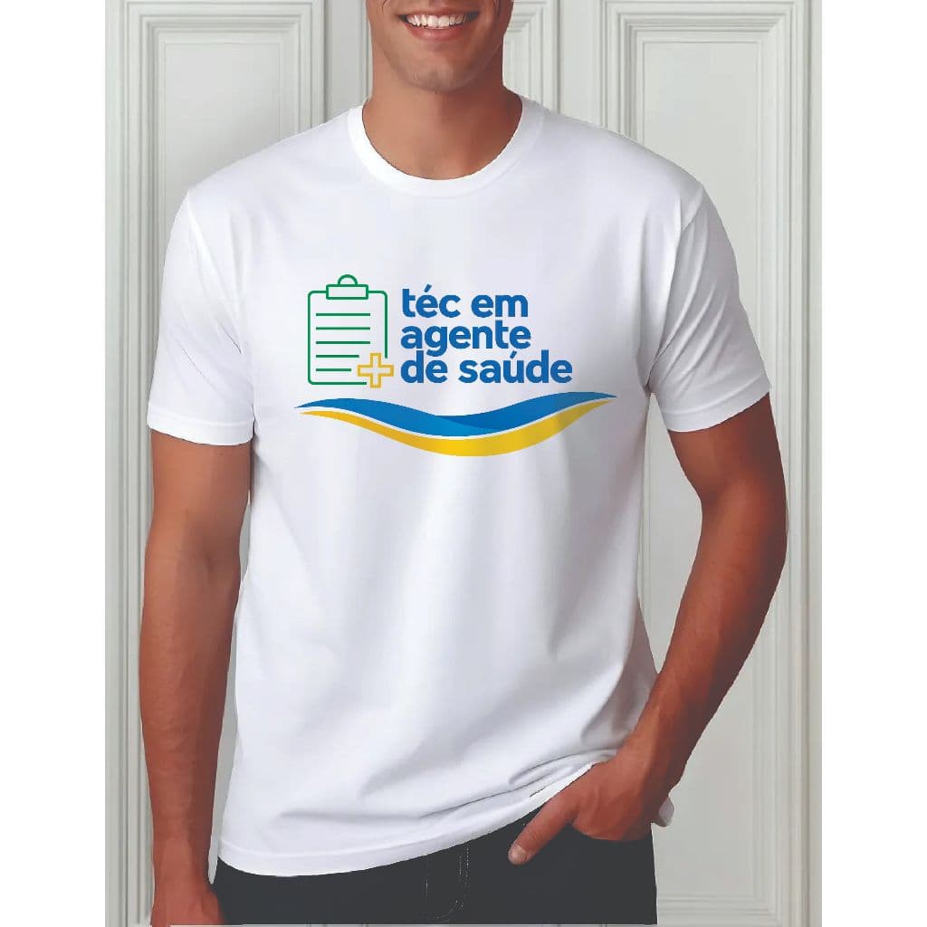 Camiseta Adulto Téc de Agente de Saúde, feminino ou masculino