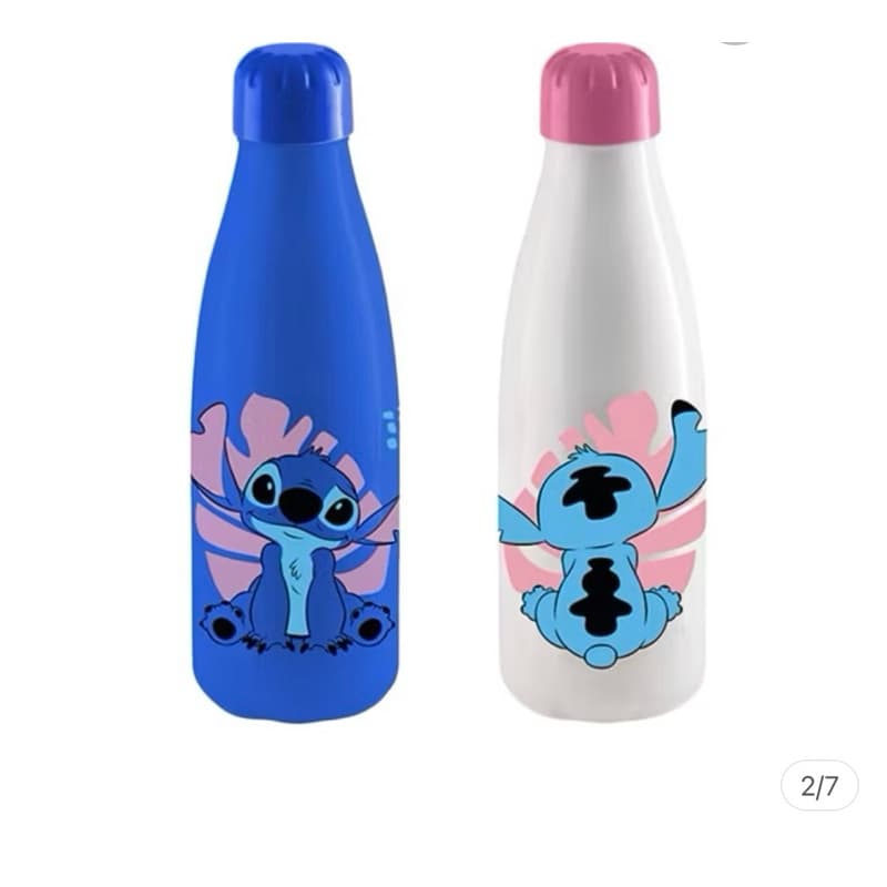 Garrafa Stitch 500ml - Tampa Azul ou Rosa