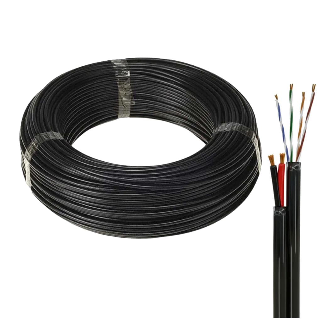 Cabo Multicâmeras Cftv Alarme 4 Pares + Alimentação Energia 2x1,00mm