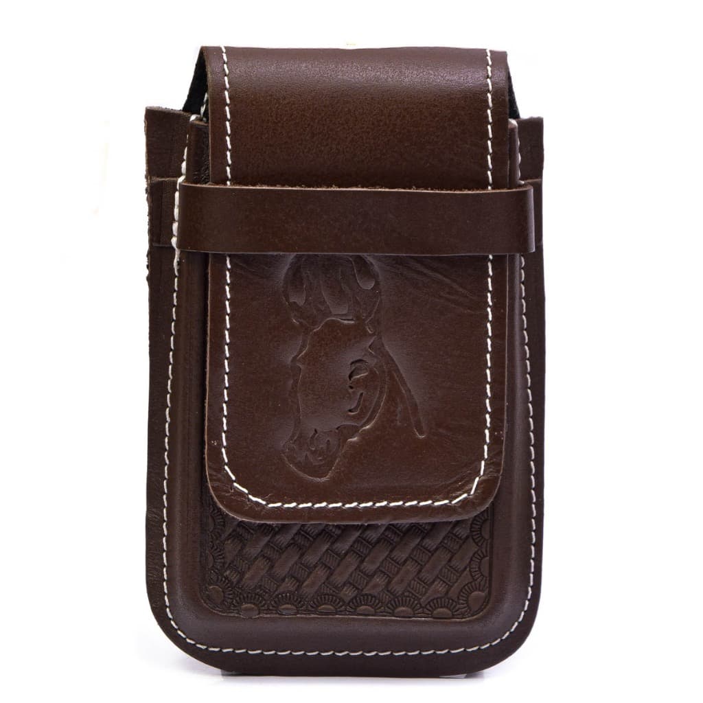 Capinha Para Celular Bainha Country Café Com Passador De Cinto Traseiro Embutido Couro legitimo Cor Café