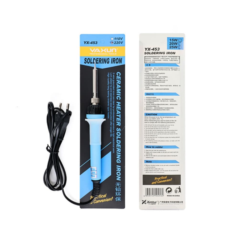 Ferro Solda de Precisão Yaxun YX-453 Cabo Elétrico 20w Ponta Fina Ergonômico para Reparo