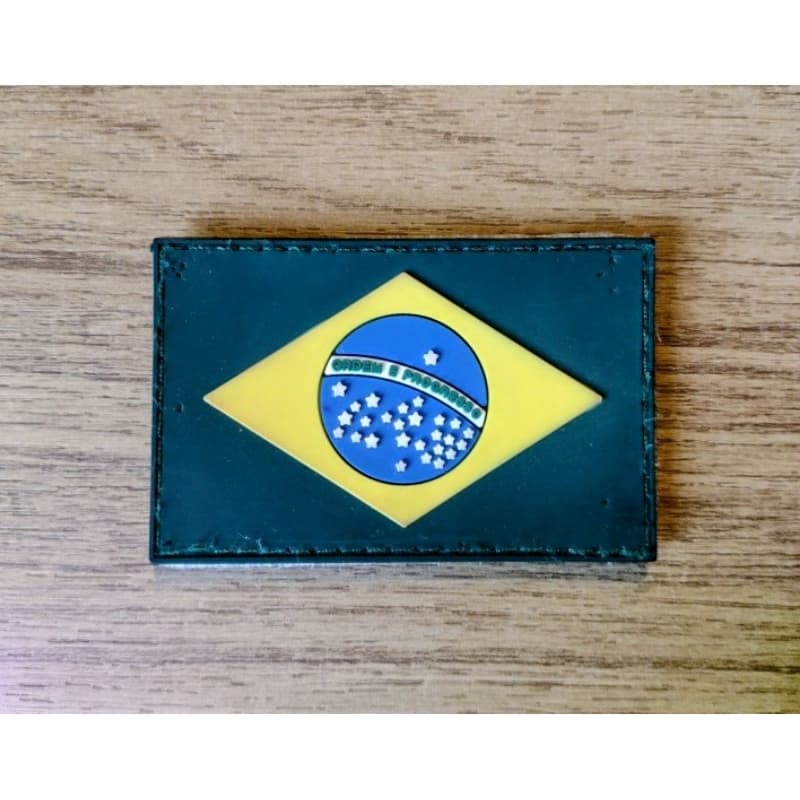 Etiqueta Bandeira do Brasil Emborrachada e Com Velcro.