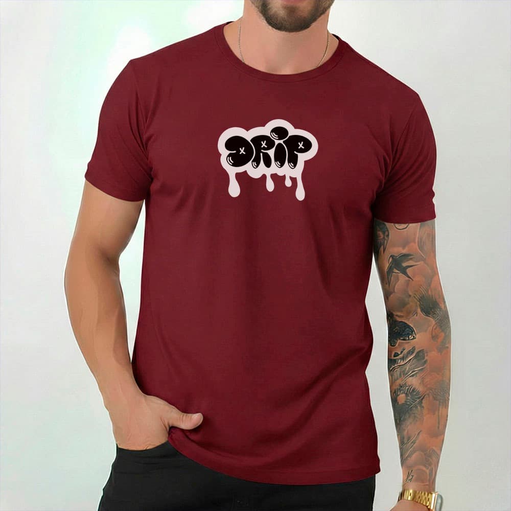 Camiseta Masculina 100% Algodão Camisa DRIP Grafite Urbano Streetwear Estilo Hip Hop Casual